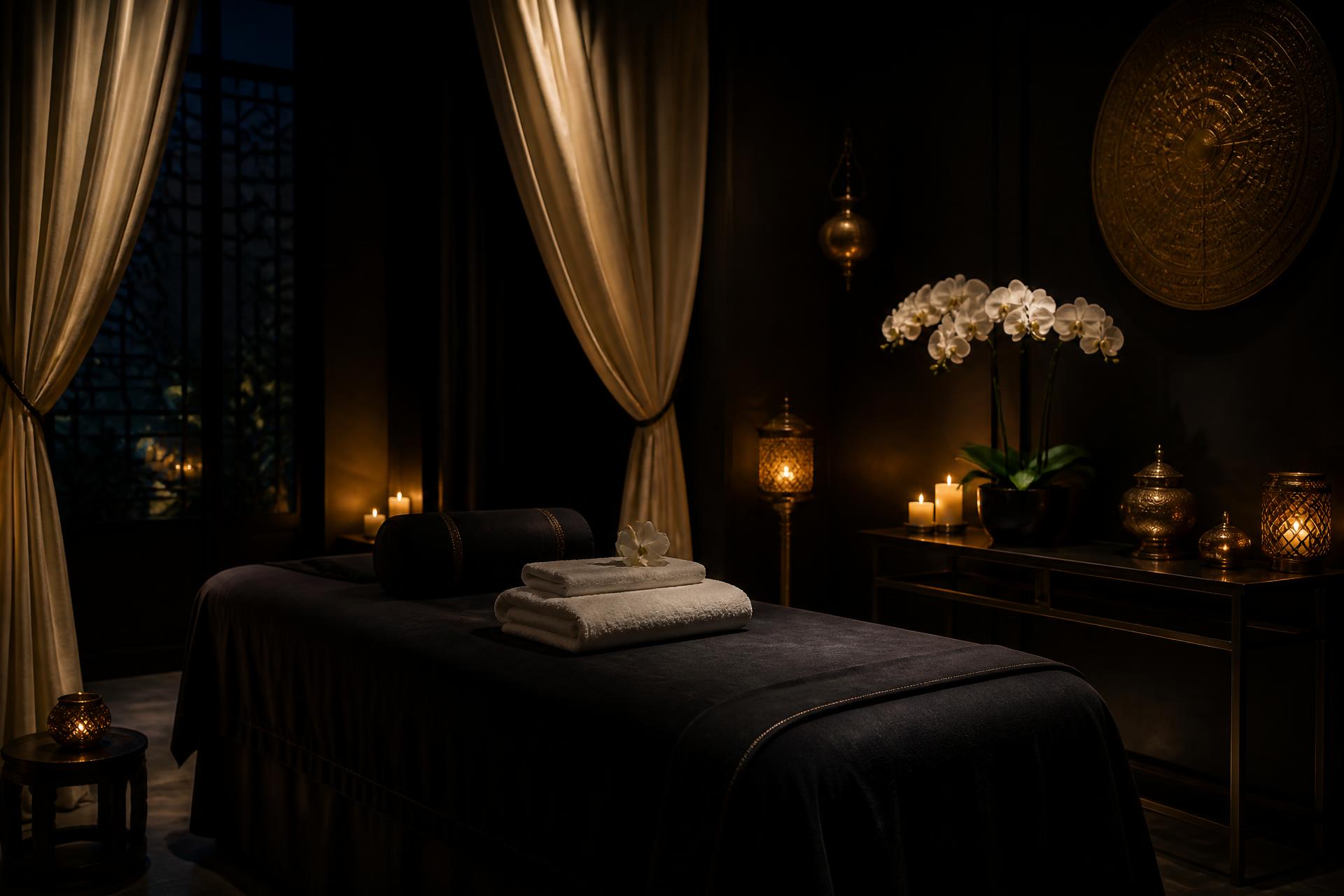 Sala privada del salón Kauri iluminada con velas